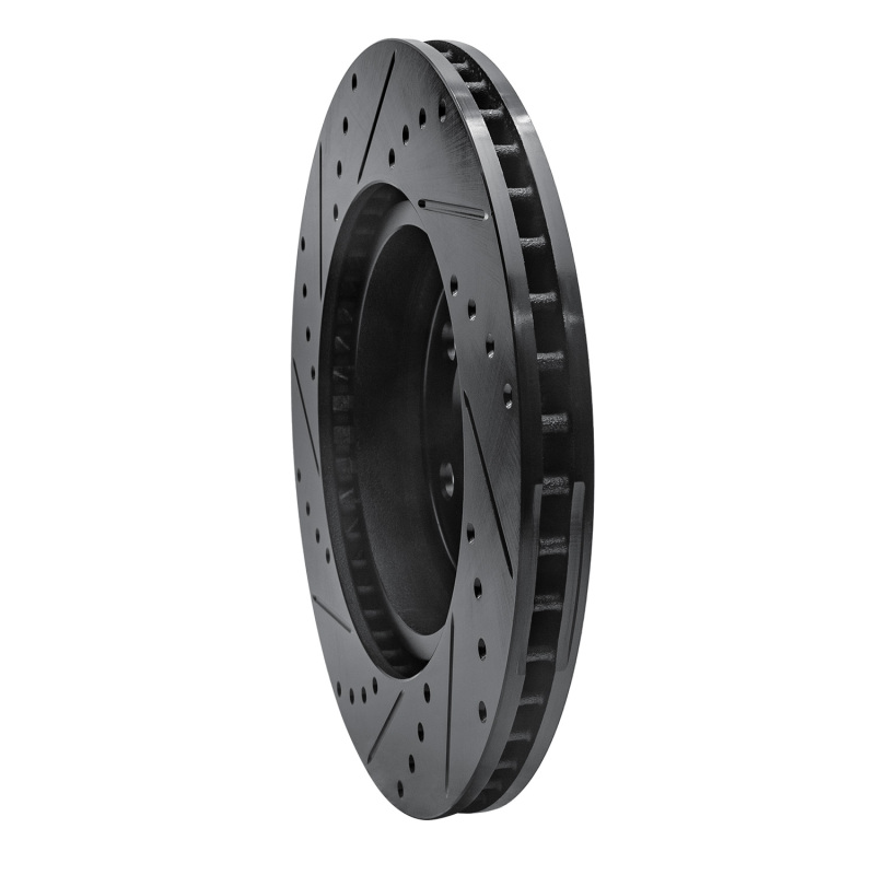 Chrysler 300 Brake Rotor (1) - Front Right - R1 Concepts - Drilled & Slotted - Black - `05-`23